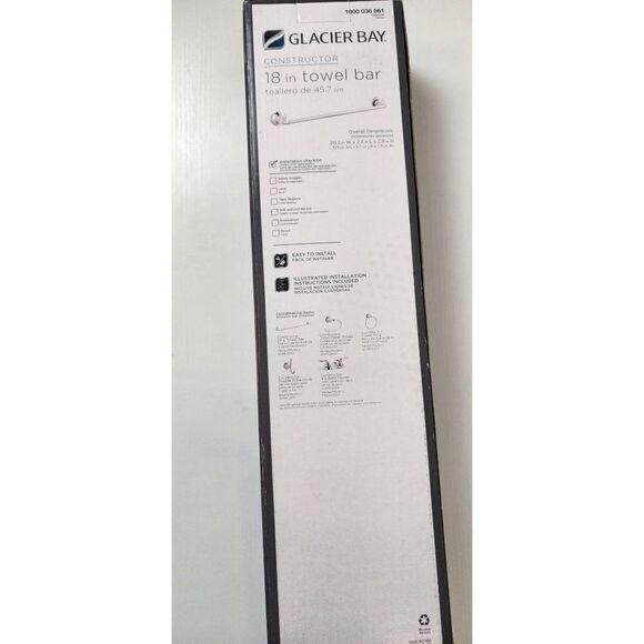 Glacier Bay Chrome 18 Inch Towel Bar, NEW - Picture 4 of 4